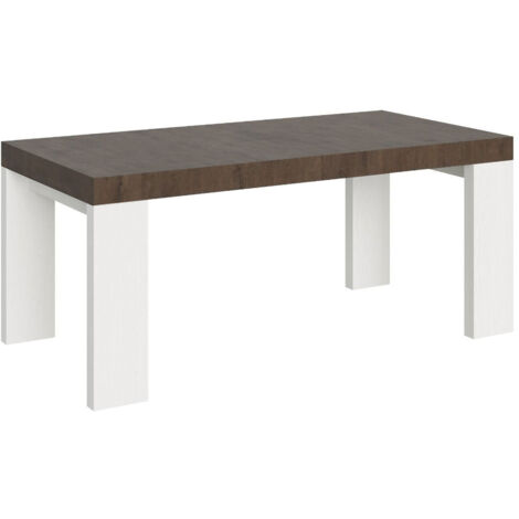 Tavolo Allungabile 180/440x90x77 cm Roxell Mix piano Noce gambe Bianco Frassino