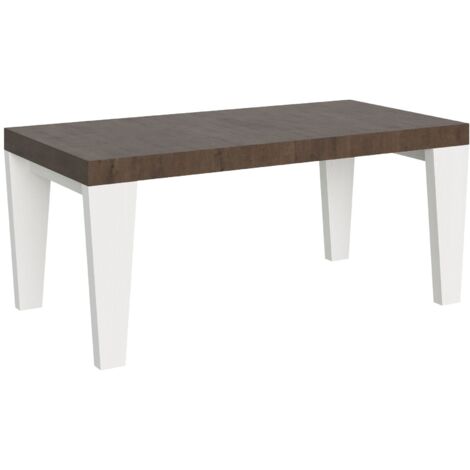 Tavolo Allungabile 180/440x90x77 cm Spimbo Mix  piano Noce gambe Bianco Frassino