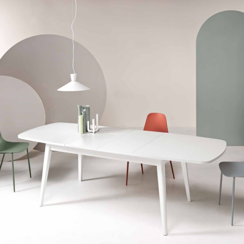 Tavolo allungabile 190 cm con base metallo e piano...