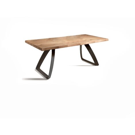 Tavolo Allungabile 200/300x100x76 cm Gambe in Metallo Bridge Naturale