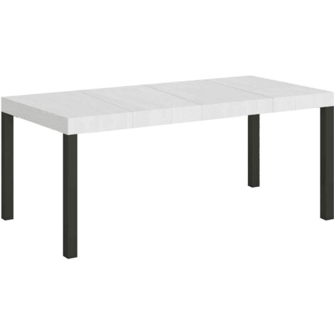 Tavolo allungabile 200/304x90 cm Everyday Premium bianco frassino gambe antracite