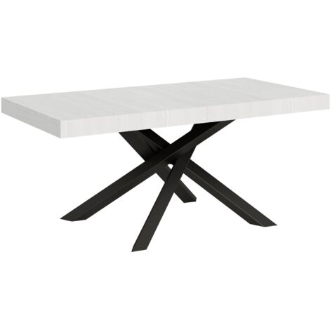 Tavolo allungabile 200/304x90 cm Volantis bianco frassino gambe antracite