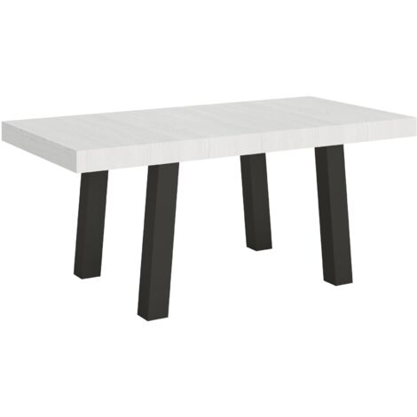 Tavolo Allungabile 200-304x90x77 cm Bridge Bianco Frassino Telaio Antracite