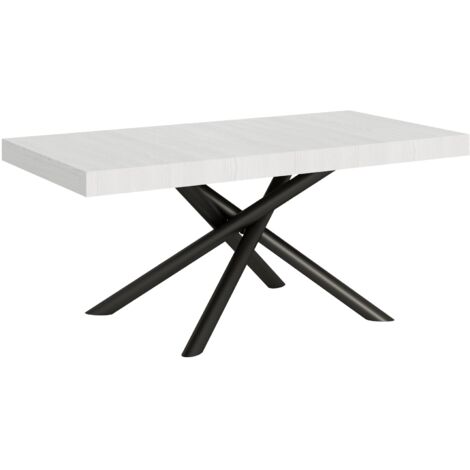 Tavolo Allungabile 200-304x90x77 cm Famas Bianco Frassino Telaio Antracite