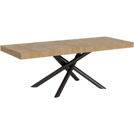 Tavolo Allungabile 200-304x90x77 cm Famas Premium Quercia Natura Telaio Antracite