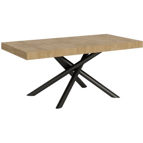 Tavolo Allungabile 200-304x90x77 cm Famas Quercia Natura Telaio Antracite