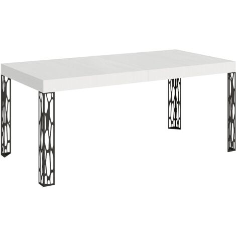 Tavolo Allungabile 200-304x90x77 cm Ghibli Bianco Frassino Telaio Antracite