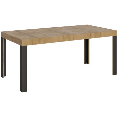 Tavolo Allungabile 200-304x90x77 cm Linea Quercia Natura Telaio Antracite