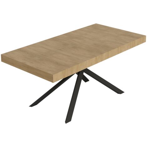Tavolo Allungabile 200-304x90x77 cm Niket Quercia Natura Gambe Antracite