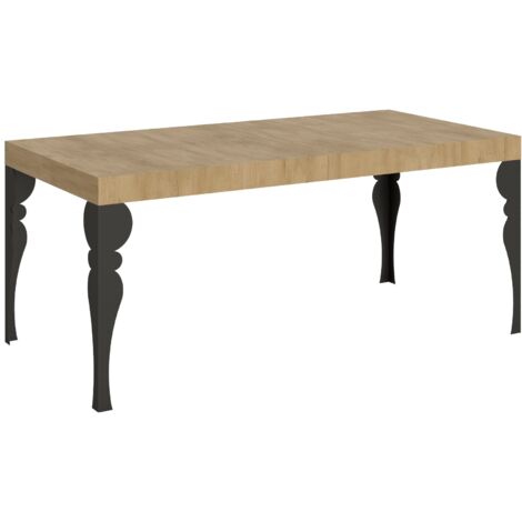 Tavolo Allungabile 200-304x90x77 cm Paxon Quercia Natura Telaio Antracite