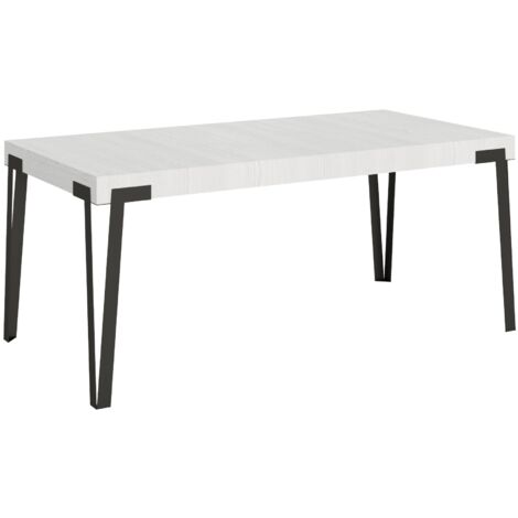 Tavolo Allungabile 200-304x90x77 cm Rio Bianco Frassino Telaio Antracite