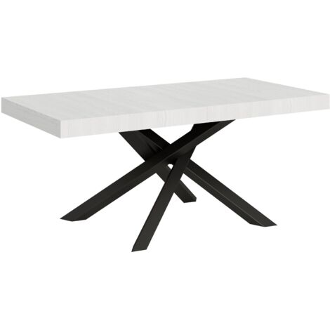 Tavolo Allungabile 200-304x90x77 cm Volantis Bianco Frassino Telaio Antracite