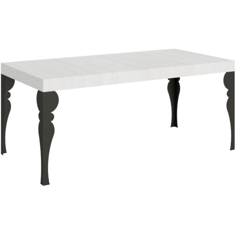 Tavolo allungabile 200/460x90 cm Paxon bianco frassino gambe antracite