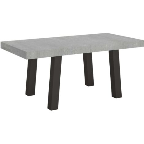 Tavolo Allungabile 200-460x90x77 cm Bridge Cemento Telaio Antracite