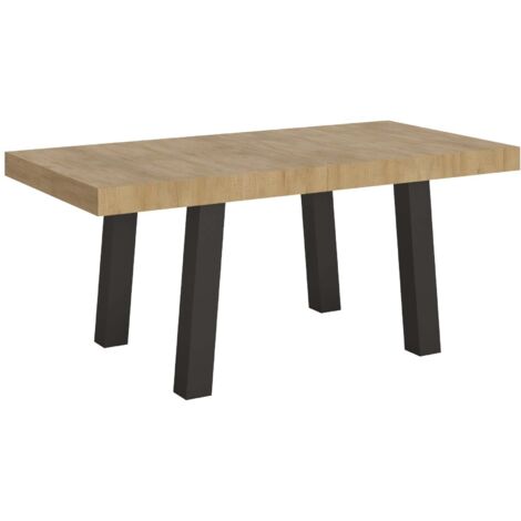 Tavolo Allungabile 200-460x90x77 cm Bridge Quercia Natura Telaio Antracite