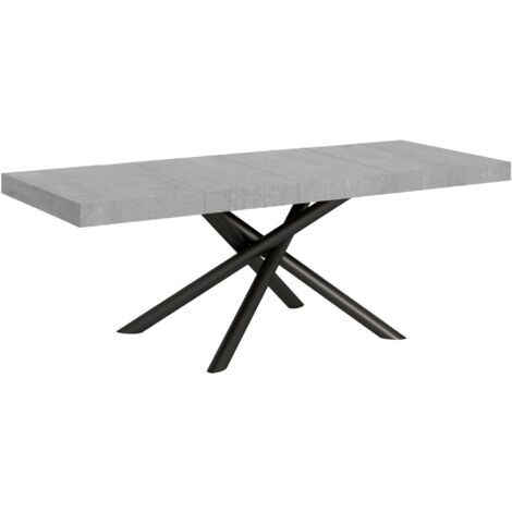 Tavolo Allungabile 200-460x90x77 cm Famas Premium Cemento Telaio Antracite
