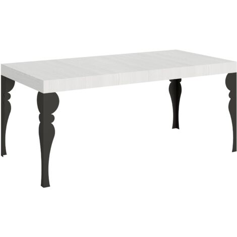 Tavolo Allungabile 200-460x90x77 cm Paxon Bianco Frassino Telaio Antracite