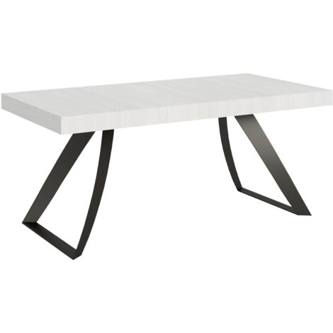 Tavolo Allungabile 200-460x90x77 cm Proxy Bianco Frassino Telaio Antracite