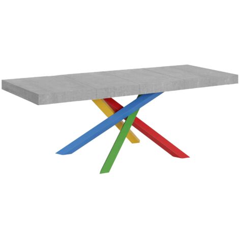 Tavolo Allungabile 200-460x90x77 cm Volantis Premium Cemento Telaio 4B