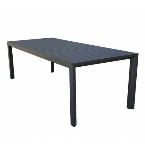 Tavolo allungabile 225/300 cm per esterno in alluminio con piano effetto doghe Katy -  Antracite