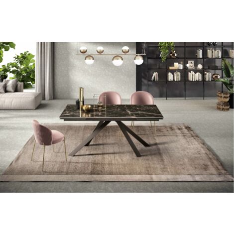 Tavolo allungabile 240 cm piano gre's porcellanato NESTORE Marrone