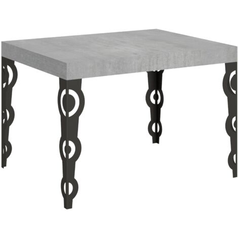 Tavolo allungabile 80x120/204 cm Karamay Cemento telaio Antracite