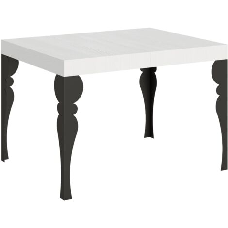 Tavolo allungabile 80x120/204 cm Paxon Bianco Frassino telaio Antracite