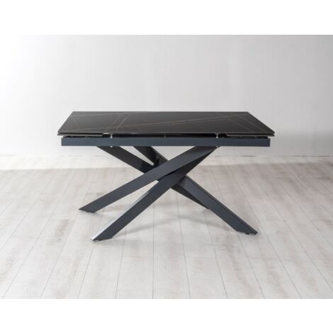 Tavolo Allungabile 80x140/200x76 cm in Ceramica Marmo Ares Nero