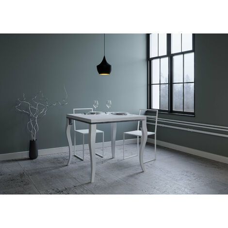 Tavolo Allungabile 90-180x90x78/80 cm Olanda Libra Bianco Frassino