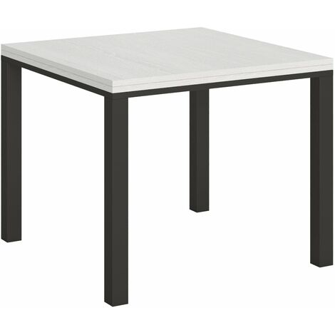 Tavolo Allungabile 90-180x90x80-78 cm Everyday Libra Bianco Frassino