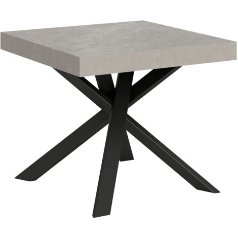 Tavolo allungabile 90/194x90 cm Clerk cashmere gambe antracite