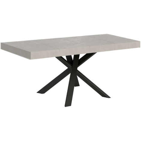 Tavolo allungabile 90/194x90 cm Clerk Premium cashmere gambe antracite