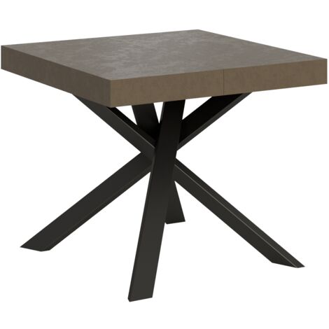 Tavolo allungabile 90/194x90 cm Clerk tortora gambe antracite