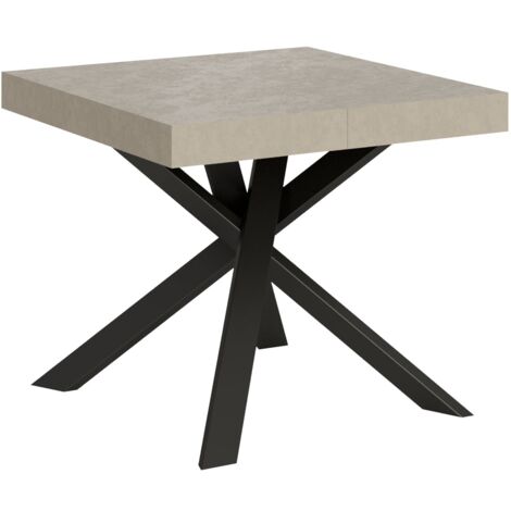 Tavolo Allungabile 90-194x90x76 cm Clerk Cashmere Gambe Antracite