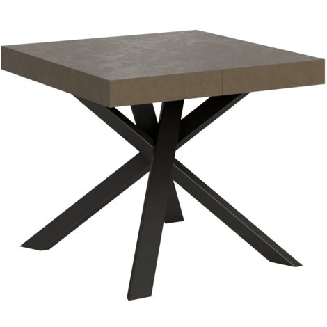 Tavolo Allungabile 90-194x90x76 cm Clerk Tortora Gambe Antracite