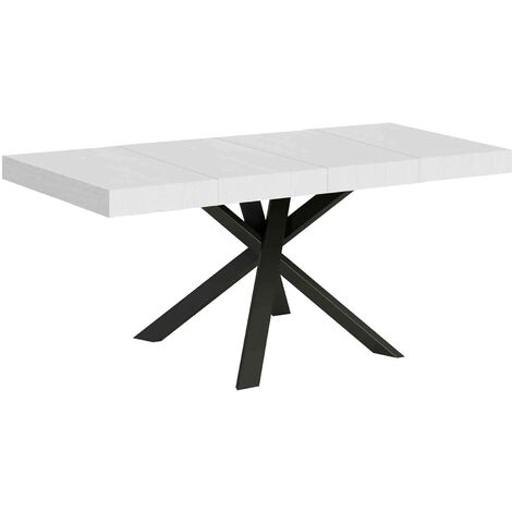 Tavolo Allungabile 90/194x90x77 cm Clerk Premium Bianco Frassino