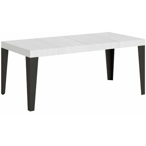 Tavolo Allungabile 90/246x90x77 cm Flame Premium Bianco Frassino