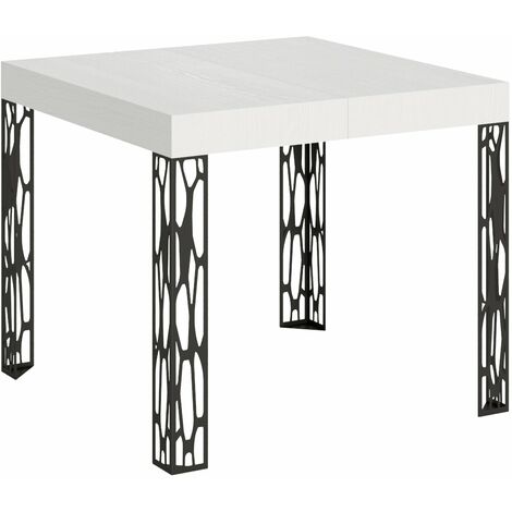 Tavolo Allungabile 90-246x90x77 cm Ghibli Allungabile piano Bianco Frassino