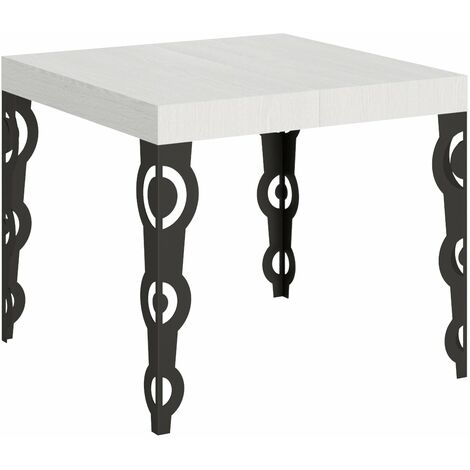 Tavolo Allungabile 90-246x90x77 cm Karamay Bianco Frassino