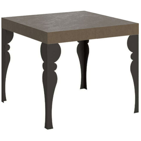 Tavolo Allungabile 90-246x90x77 cm Paxon Tortora Telaio Antracite