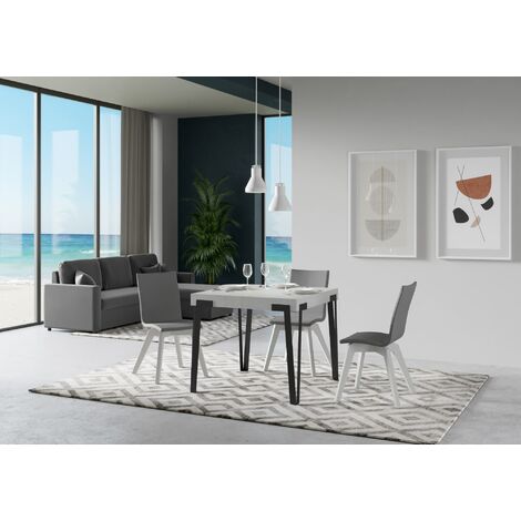 Tavolo Allungabile 90-246x90x77 cm Rio Bianco Frassino