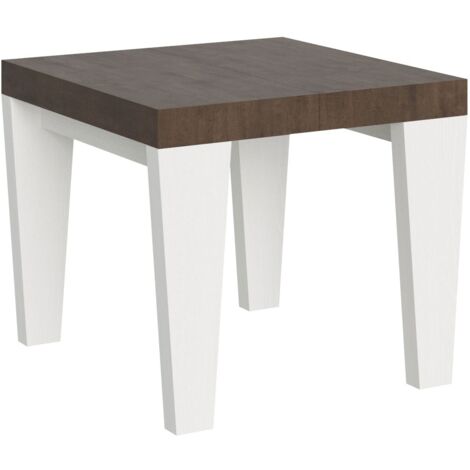 Tavolo Allungabile 90/246x90x77 cm Spimbo Mix piano Noce  gambe Bianco Frassino