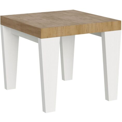 Tavolo Allungabile 90/246x90x77 cm Spimbo Mix piano Quercia Natura  gambe Bianco Frassino
