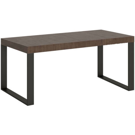 Tavolo Allungabile 90-246x90x77 cm Tecno Premium Noce Telaio Antracite