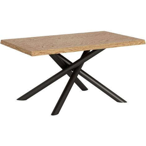 Tavolo allungabile 90x140/190 cm Vindral scortecciato rovere gambe antracite