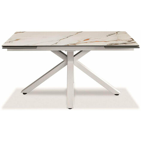 Tavolo Allungabile 90x160/240x76 cm in Ceramica Marmo Calacatta Ceramica 1