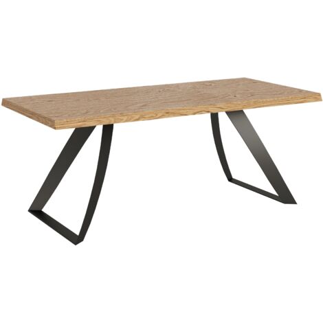 Tavolo allungabile 90x200/250 cm Tabira scortecciato rovere gambe antracite