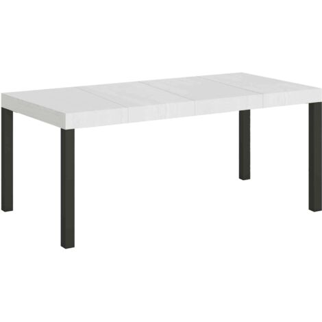 Tavolo allungabile 90x90/246 cm Everyday Premium Bianco Frassino telaio Antracite