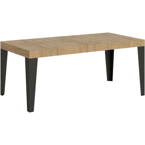 Tavolo allungabile 90x90/246 cm Flame Premium Quercia Natura telaio Antracite