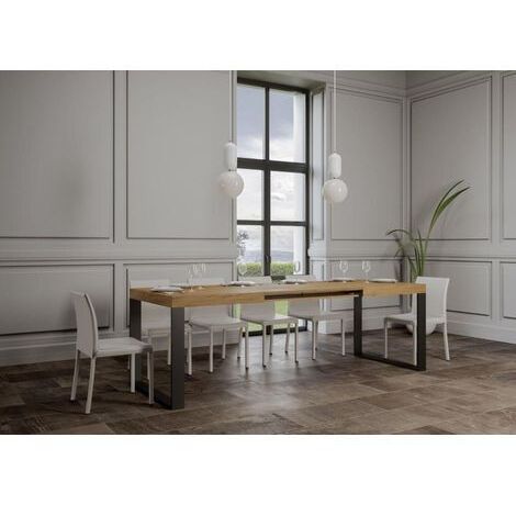 Tavolo allungabile a 284 cm TECNO 90X180 Quercia Natura